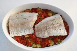 Filet de lieu en gratin de légumes et riz : Étape 12