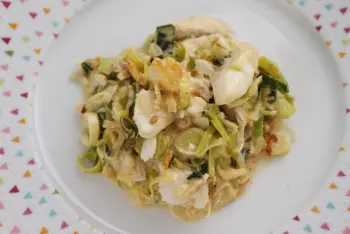 Filet de poissons aux poireaux et crème moutardée