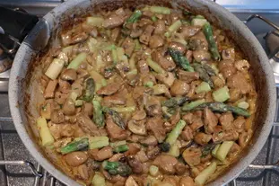 Émincé de veau aux champignons et asperges vertes : Étape 12