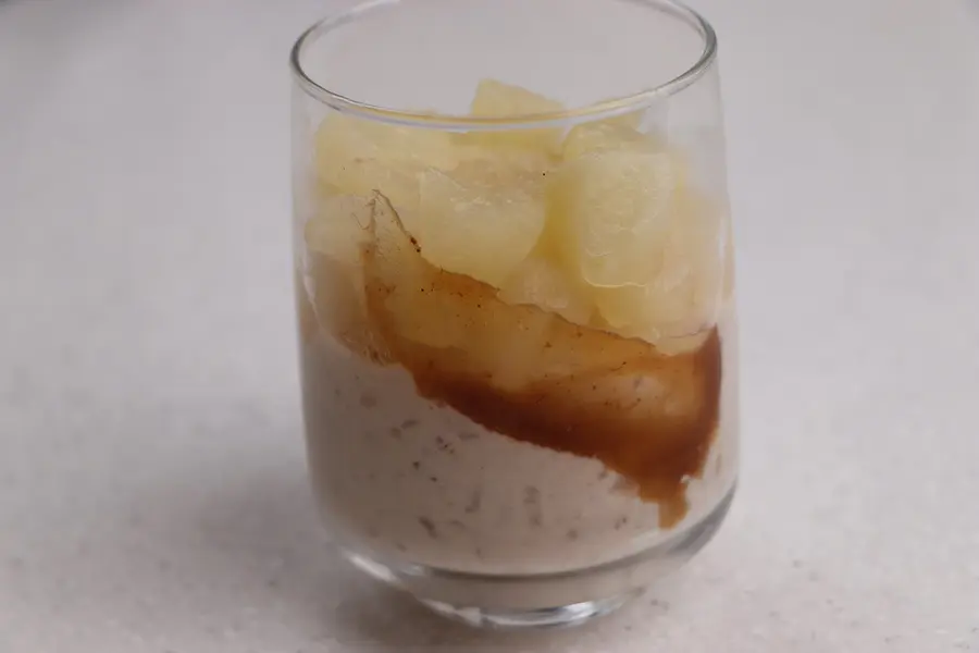 Riz au lait aux châtaignes et poires pochées
