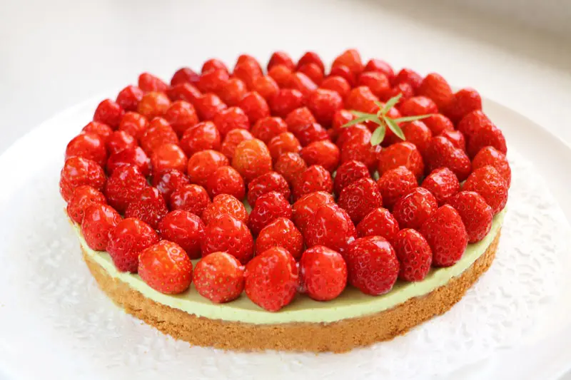 Tarte bretonne fraises et verveine