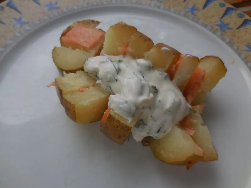 Pommes de terre au saumon fumé
