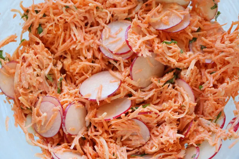 Salade croquante radis et carottes