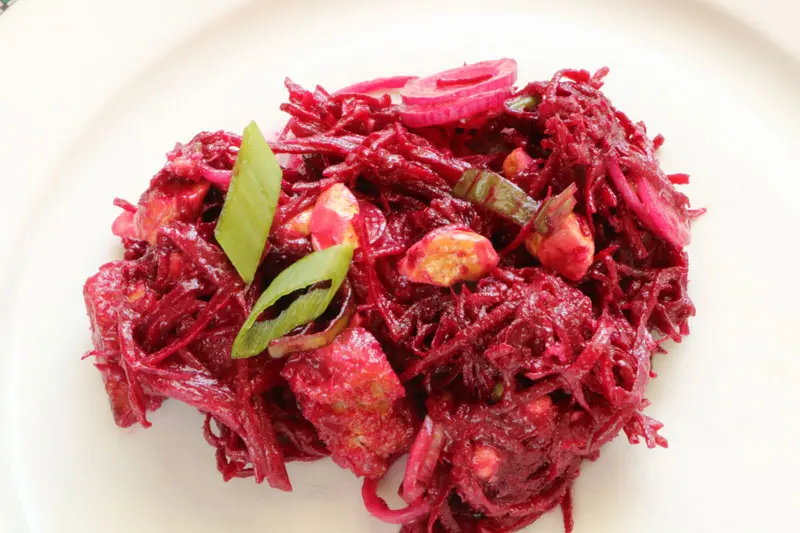 Salade de betteraves aux noix de cajou