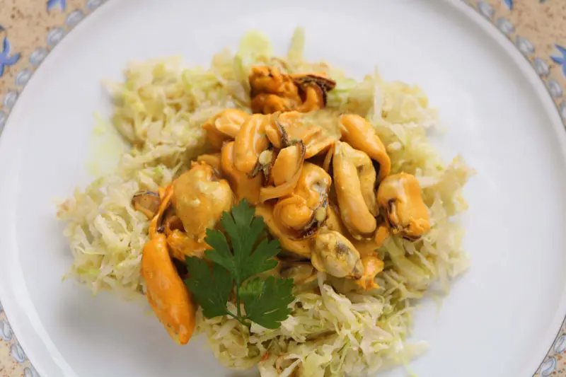Curry de moules au chou