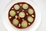 Tarte poires et chocolat, note de menthe